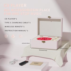Yintiny מוסיקה תיבת מוסיקה זמן ורוד נייד cd/שחקן VCD עם מרחוק עבור משדר Bluetooth & רמקולים לעיצוב הבית & - Product Image 2