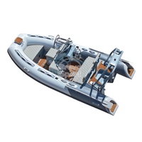 Bateau gonflable rigide à coque en aluminium Hypalon de 13 pieds, nervure ouverte 390 avec console centrale de luxe