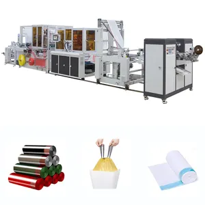 Automatic Rope Drawing Overlapping And Rolling Garbage Plastic Bag-making Machine Drawing Belt Punching And Wrapping Garbage