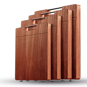 Solid Ebony Wood Cutting Board Anti Bacterial Kitchen Chopping Block With Hooks For Food Prep - Product Image 2