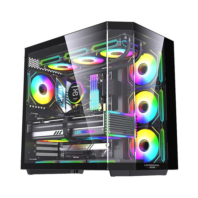 OEM&ODM Three Sided Panoramic Tempered Glass Panel PC Case Full Tower ATX E-sports Desktop Gamer Computer Chassis Pcs