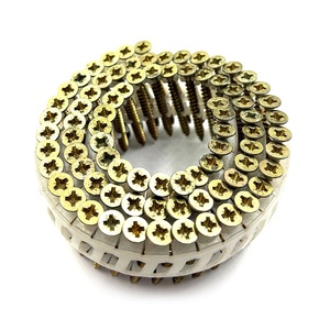 ตะปูม้วนคุณภาพสูงพร้อมสกรูหัวจมพลาสติกเคลือบสังกะสีเหลือง - Product Image 1