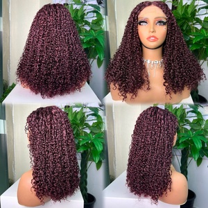 วิกผมมนุษย์แบบ Pixie Curly สี 99J วิกผมมนุษย์แบบ Pixie Curl Lace Front พร้อมสวมใส่ - Product Image 3