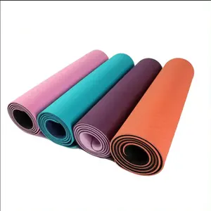NAFUNG Dual Color TPE Yoga Mat 6mm Durable Eco-friendly Non Slip Anti-tear TPE Yoga Mat