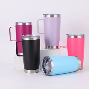 แก้วน้ำสแตนเลส304เก็บความร้อนสุญญากาศ20ออนซ์ที่จับถ้วยกาแฟสำหรับเดินทางเก็บความร้อน6-12ชั่วโมง - Product Image 2
