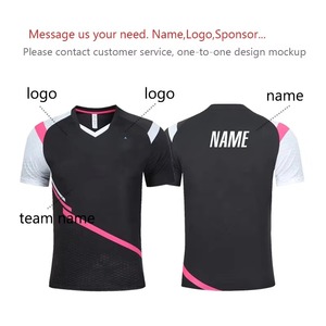 Uniformes de tenis transpirables con cuello en V de sublimación de buena calidad, pantalones cortos, camisetas de tenis, ropa deportiva, uniformes de tenis para correr. - Product Image 4