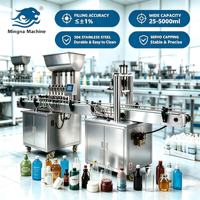 Machine de remplissage automatique de liquides et de pâtes 2-en-1 avec bouchage pour bouteilles de boissons, flacons en verre, crèmes, sauces, cosmétiques et petites entreprises