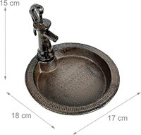 Bain d'oiseaux en fonte robuste, compact, pour jardin ou terrasse, résistant à la rouille, bain d'oiseaux en fonte compact et robuste