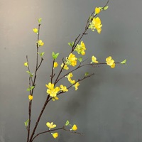 Bunga Simulasi Tinggi Kualitasnya, Model Bunga Jasmine Musim Dingin dan Forsythia, Dekorasi Ruangan, Hiasan Lantai, Cabang Besar, Properti Foto