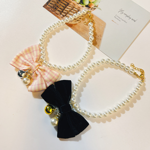 Collana per Cani con Ciondolo Osseo in Strass e Perle, Motivo Animale, Taglia Grande <span class=keywords><strong>L</strong></span>, Gioielli di Moda per Animali Domestici - Product Image 1