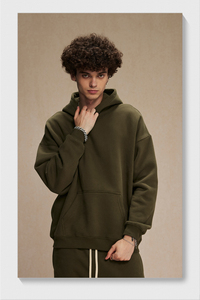 <span class=keywords><strong>Ensemble</strong></span> de sweat-shirt et pantalon à capuche pour <span class=keywords><strong>homme</strong></span>, décontracté, respirant, 100% coton - Product Image 4
