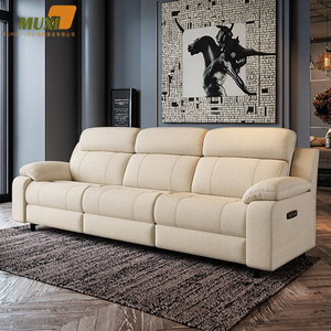 Sofa santai elektrik Modern, furnitur teater rumah 3-tempat duduk cerdas dengan fitur pijat multifungsi, pendingin, dan lipat. - Product Image 2