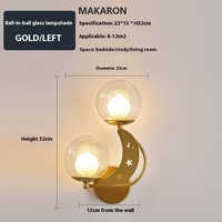Nordique créatif luxe mur LED lampe chambre chevet avec fer américain intérieur salon acier verre Luz De Soporte décor