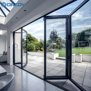 Puerta Plegable Automática de Aleación de Aluminio Moderna OREDY con Acabado Exterior Impermeable y Apertura Lateral <span class=keywords><strong>para</strong></span> Hoteles y Villas - Product Image 1