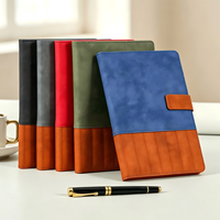 Carnet A5 personnalisé en cuir PU à blocs de couleur, avec fermeture magnétique, couverture souple, style vintage, idéal pour le bureau, les cadeaux d'affaires et le travail quotidien à long terme