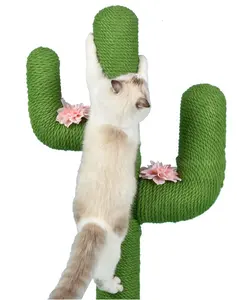 Новый дизайн 2022, кошачье дерево в форме кактуса, маленькая Когтеточка для кошачьего скалолазания и активности, экологичное сизалевое кошачье дерево