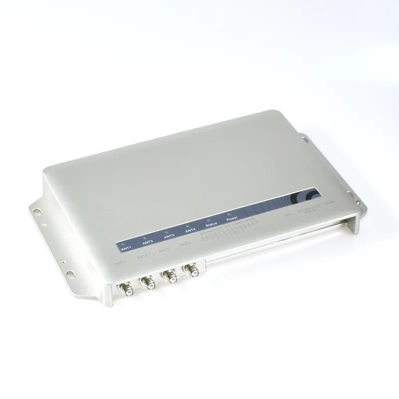 RFID 어플리케이션을 위한 4 포트 UHF RFID 고정 리더기 860MHz-960MHz RS232 및 10/100M 이더넷 스캐닝 기능