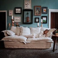 Sofá nórdico escandinavo súper suave y cómodo para sala de estar, dormitorio perezoso lavable y sofás para sala de estar, muebles para villas