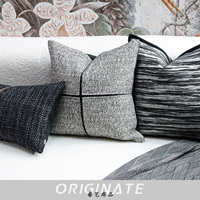 Chinese Light Luxury Geometric und Portrait Pattern Sofa mit schwarz grau weiß Tinte benutzer definierte Memory-Kissen für Wohnzimmer Hotel