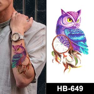 批发一次性新型颜色水性临时猫头鹰纹身手臂 - Product Image 4