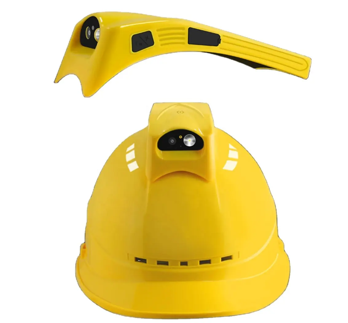 Detachable hard hat safety Helmet Recorder Built in Camera GPS Tracking For Construction Worker Mining monitoring system