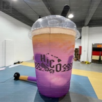 Gobelet à thé au lait gonflable géant de 3 m (10 pi) avec logo personnalisé imprimé, pour publicité extérieure, gobelet à café gonflable pour la promotion de la marque