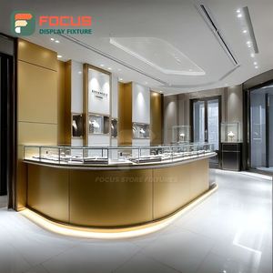 Modern Retail Kiosk Jewelry Showcase Metal Frame Mall Counter Glass Showcase - Product Image 3