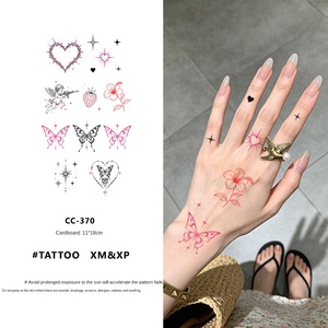 Adesivi per <span class=keywords><strong>Tatuaggi</strong></span> Temporanei Colorati e Alla Moda con Trasferimento ad Acqua, Motivi di Farfalle, Spine, Cuori, Angioletti e Fiocchi, Impermeabili e Duraturi - Product Image 4