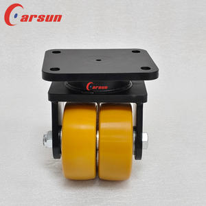 AGV Roboter-Rollen Schwerlast 4 Zoll Aluminiumkern Polyurethan Stahl Vollrad Doppelrad Schwenkrolle Geräuscharmer Betrieb - Product Image 5