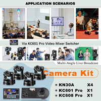 Ensemble de caméras PTZ BN630 4*KN30A 30x HDMI SDI NDI, 1 caméra PTZ, 1 contrôleur de joystick, 1 mélangeur vidéo pour la diffusion en direct