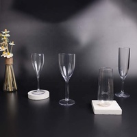Échantillon gratuit de luxe en acrylique Tritan PP, verres à Champagne en plastique personnalisés, verres à vin transparents en plastique
