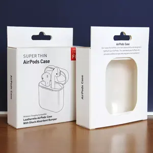 定制自折叠Airpods纸包装盒无线充电彩色印刷盒带紫外线吸塑