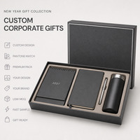 Coffret Cadeau d'Entreprise Personnalisé 2027 avec Calendrier de Bureau, Carnet, Stylo, Gobelet Isotherme et Emballage OEM avec Logo