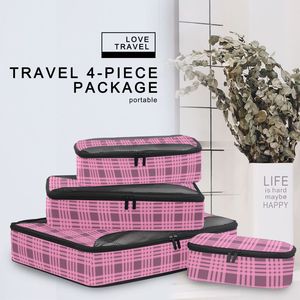 Juego de 4 Cubos de Compresión con Estampado Hawaiano de Palaka Rosa, Juego de Organizadores de Equipaje Portátiles con Logotipo Personalizado - Product Image 4
