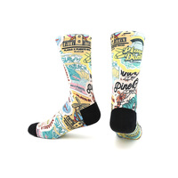 Chaussettes personnalisées imprimées sur mesure, chaussettes de sport personnalisées, impression numérique couleur intégrale, fabricant OEM ODM