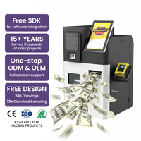 Kiosque de paiement en libre-service personnalisé, écran 10,1 pouces, logo personnalisé, accepteur de billets et de pièces, lecteur de cartes de crédit, lecteur de codes QR, machine de caisse