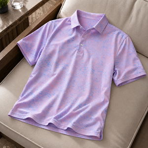 Polo con Estampado Abstracto de Lavanda Morada para Hombre, Ropa de Golf de Alto Rendimiento, Secado Rápido, Casual, Elástico, Venta al Por Mayor, Disponible en Stock, Verano - Product Image 6