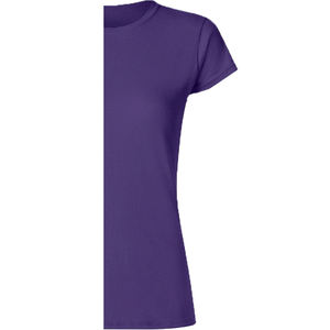 T-shirt à manches courtes col rond pour femme, style streetwear, respirant, écologique, en coton biologique gris, uni, en molleton - Product Image 5