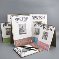 Bloc de Dibujo de 24 Hojas, 110 g/m², Cuaderno de Dibujo Artístico, Tapa Dura, Encuadernación en Espiral