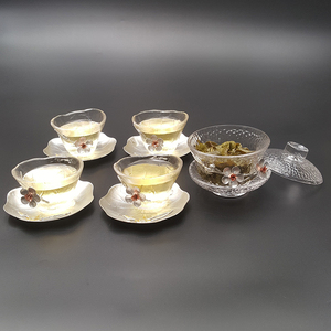 <span class=keywords><strong>Gaiwan</strong></span> en verre artisanal résistant à la chaleur pour la préparation du thé, idéal pour les ensembles de service. - Product Image 6
