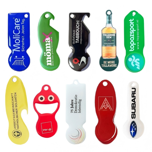 Porte-clés décapsuleur en acier inoxydable avec jeton <span class=keywords><strong>de</strong></span> chariot <span class=keywords><strong>de</strong></span> courses Euro, personnalisable avec logo, cadeau promotionnel - Product Image 1