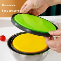 Ensemble de 3 pièces de rangement alimentaire portable en acier inoxydable, style coréen, grande capacité, pour réfrigérateur, conservation des aliments, écologique