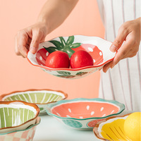 Vaisselle créative personnalisée en forme de fraise pastèque plats en céramique assiettes Dessert porcelaine vaisselle minimaliste ensembles de fête