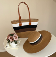Bolso de Paja Versátil de Verano, Estilo Cubo, Simple y Hermoso, para Viaje o Playa, con Cierre Abierto y Forro de Poliéster