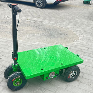 Power baterai listrik lipat Platform <span class=keywords><strong>Trolley</strong></span> listrik tangan truk kayu kargo Flatbed 600kg troli kerja untuk belanja - Product Image 6