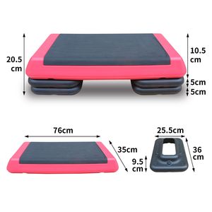 Plataforma de Step Aeróbico DB Roja y Negra de TPE para Ejercicio Físico con 2 Elevadores Modelo D0100H5G9CX - Product Image 3