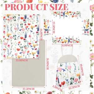 4 Piece Spring Wild Flower <b>Crib</b> Bedding Set Including Spring Wild Flower <b>Crib</b> Skirt Blanket <b>Sheet</b> and Diaper Stacker - Product Image 5