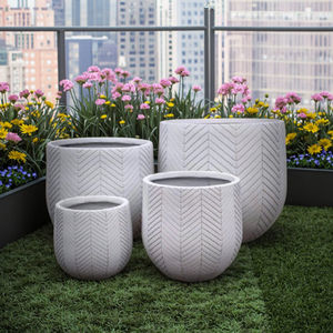 Pots de jardinage d'extérieur durables et écologiques en fibre de verre émaillée multicolores, best-sellers, avec trou de drainage Meiling - Product Image 2