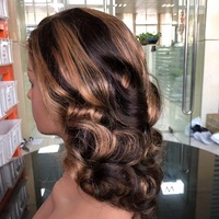 Perruques bouclées rebondissantes, couleur à reflets, densité 150 180 250, cheveux brésiliens vierges, perruque lace closure front wig