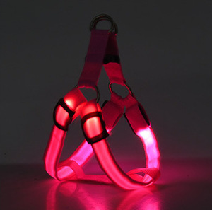 Grosir persediaan hewan peliharaan jaring kustom dapat diatur LED USB dapat diisi ulang baterai nilon padat Harness anjing - Product Image 1